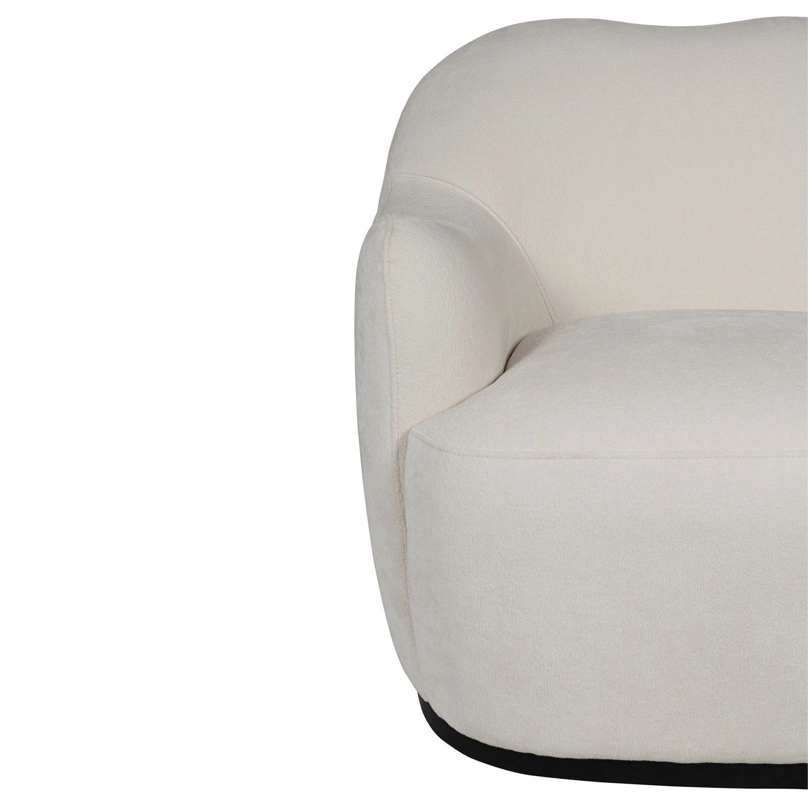 Contemporary Bouclé Swivel Accent Armchair – Cozy Deep Seat Curved - Image 10