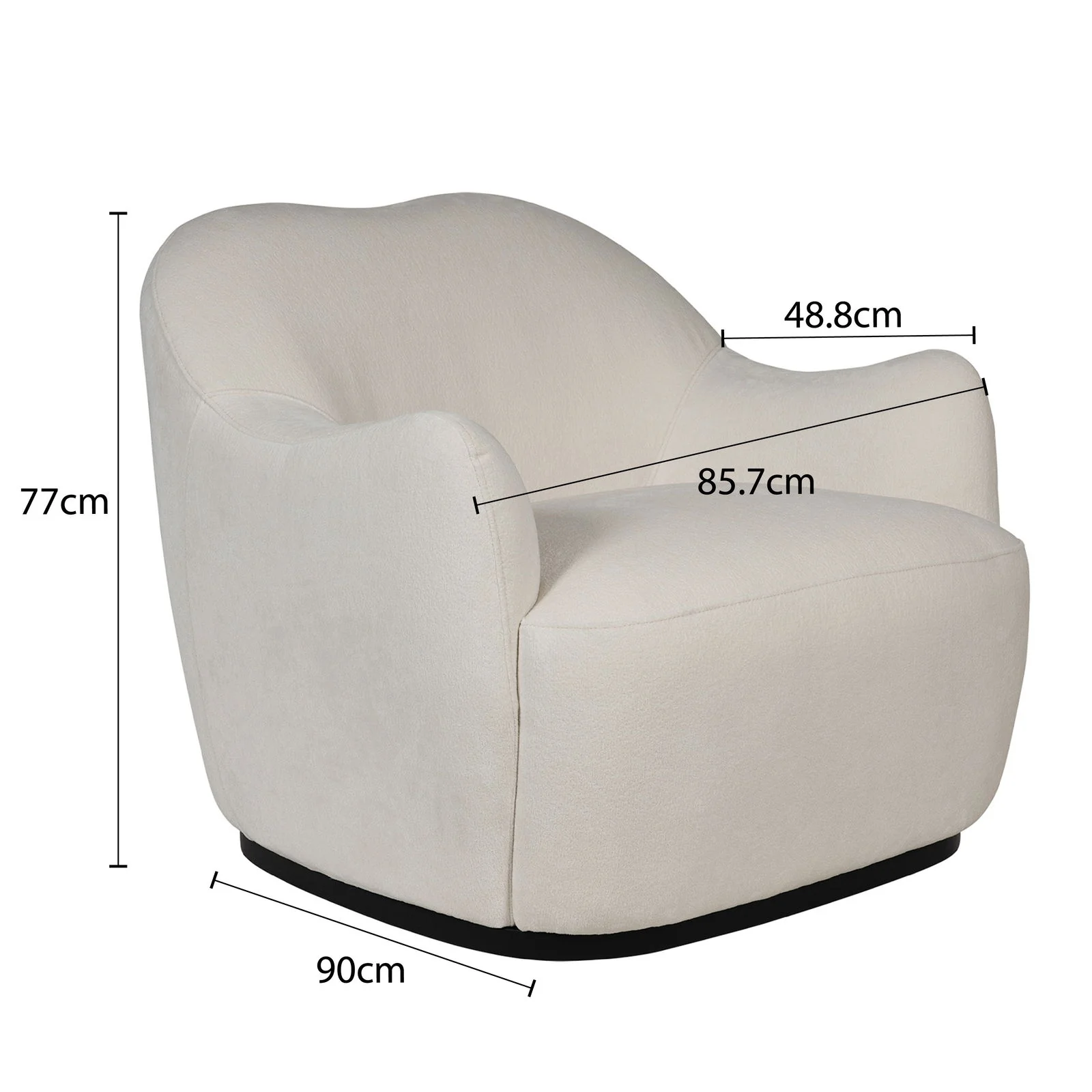 Contemporary Bouclé Swivel Accent Armchair – Cozy Deep Seat Curved - Image 14