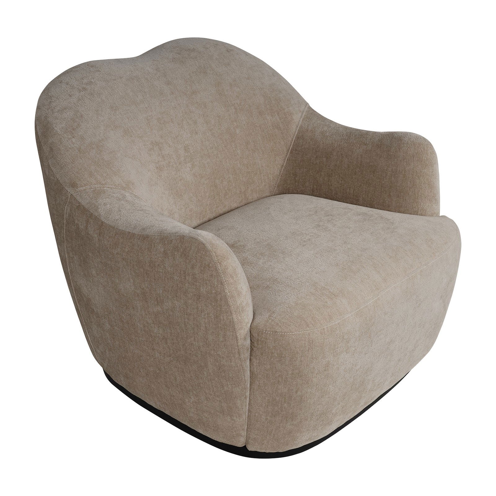 Contemporary Bouclé Swivel Accent Armchair – Cozy Deep Seat Curved - Image 18