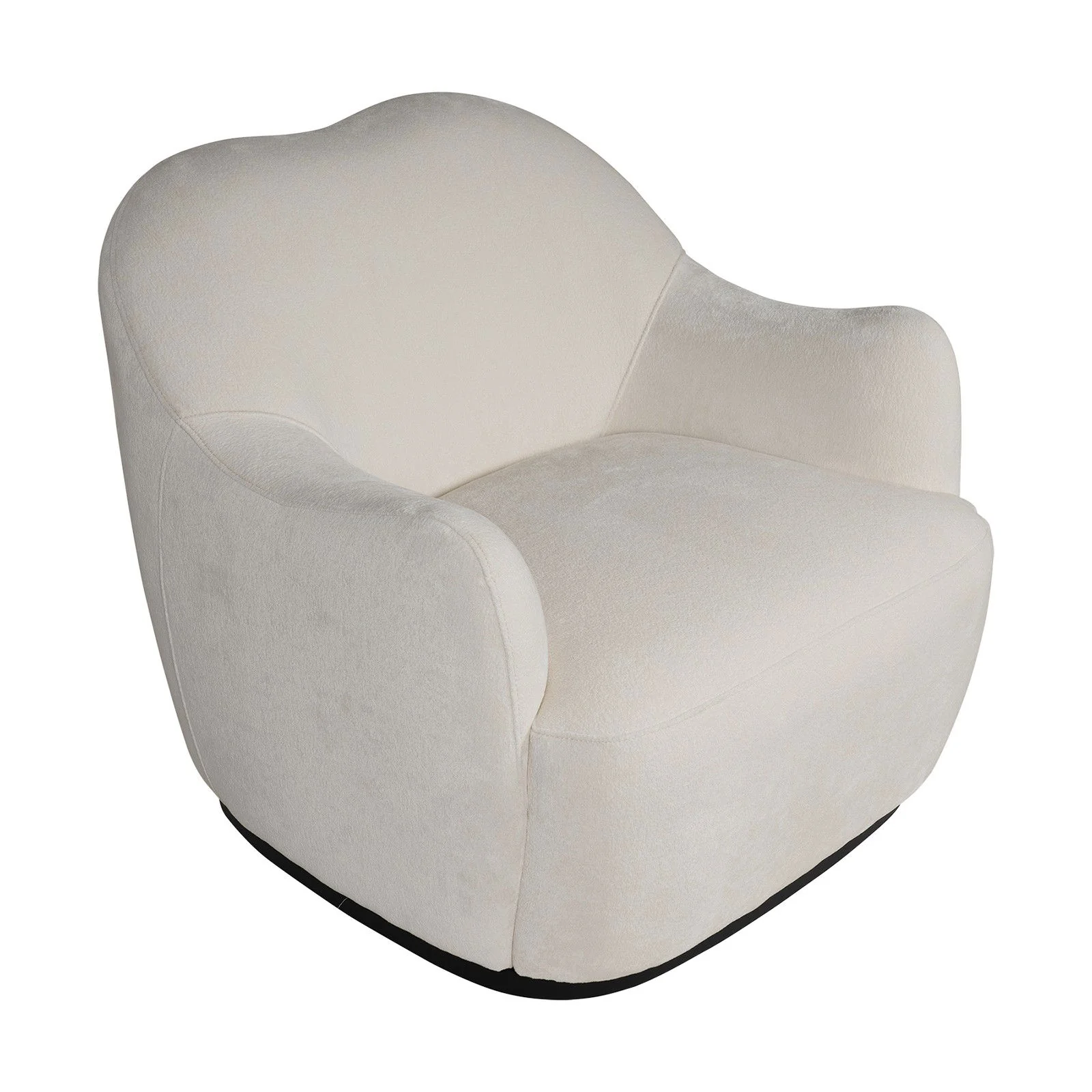 Contemporary Bouclé Swivel Accent Armchair – Cozy Deep Seat Curved - Image 3