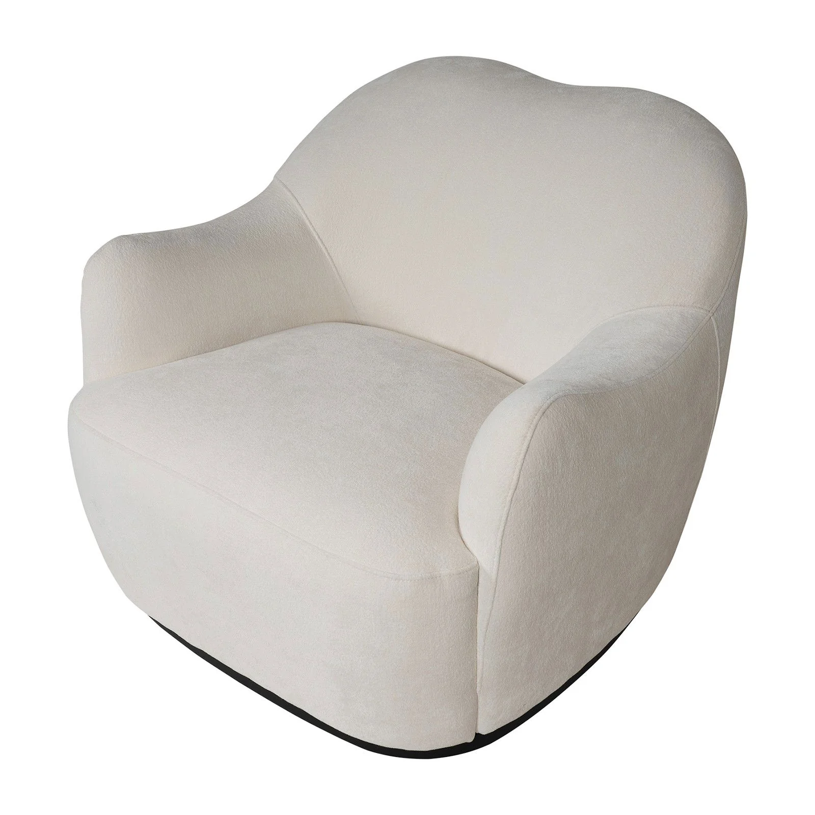 Contemporary Bouclé Swivel Accent Armchair – Cozy Deep Seat Curved - Image 4