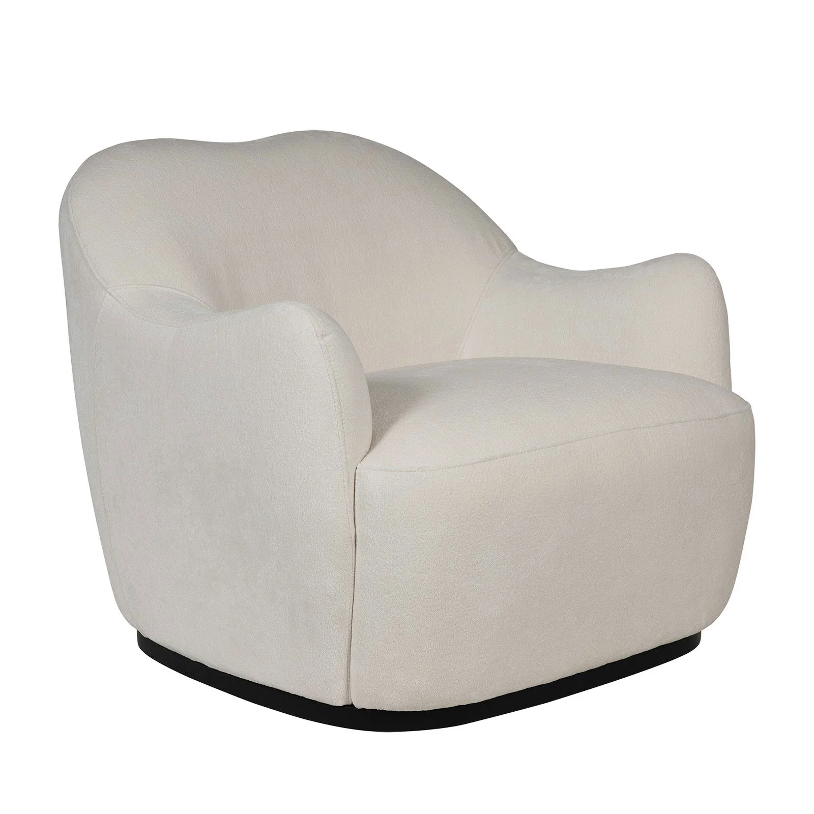 Contemporary Bouclé Swivel Accent Armchair – Cozy Deep Seat Curved - Image 5