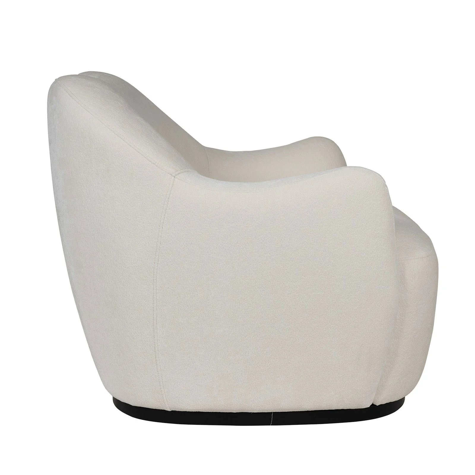 Contemporary Bouclé Swivel Accent Armchair – Cozy Deep Seat Curved - Image 6