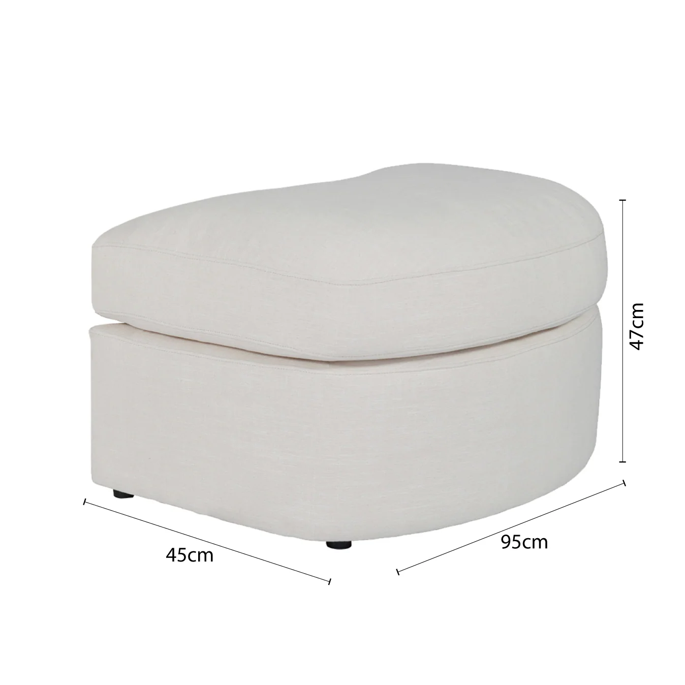 Contemporary Modern Austin Linen Foot Stool Ottoman - Image 10