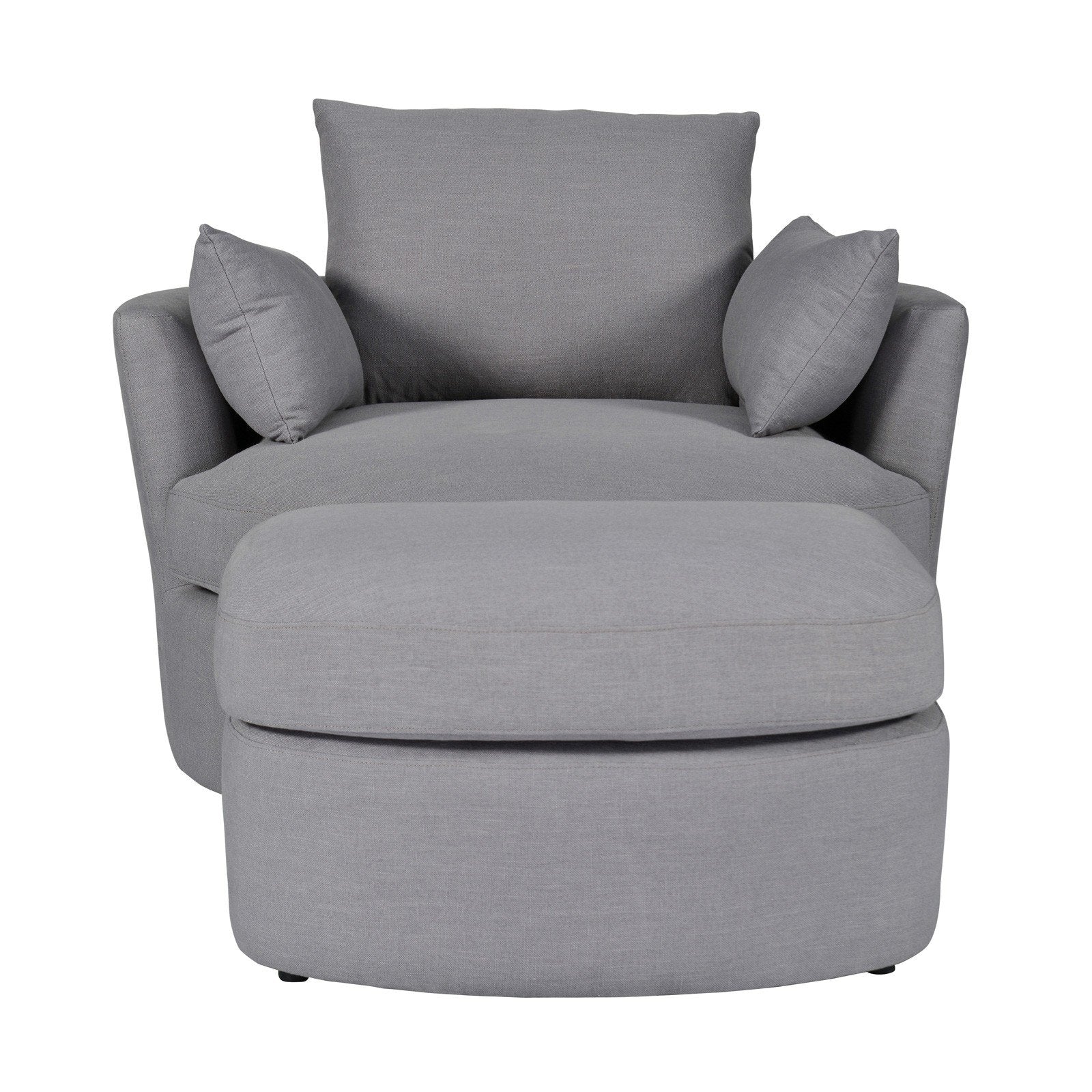 Contemporary Modern Austin Linen Foot Stool Ottoman - Image 15