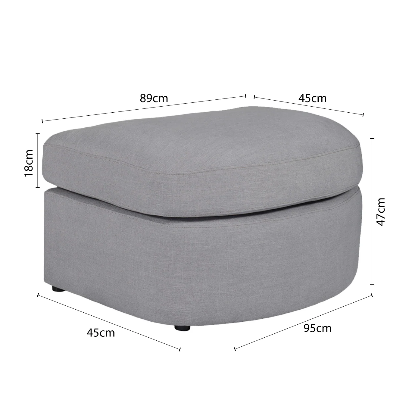 Contemporary Modern Austin Linen Foot Stool Ottoman - Image 16
