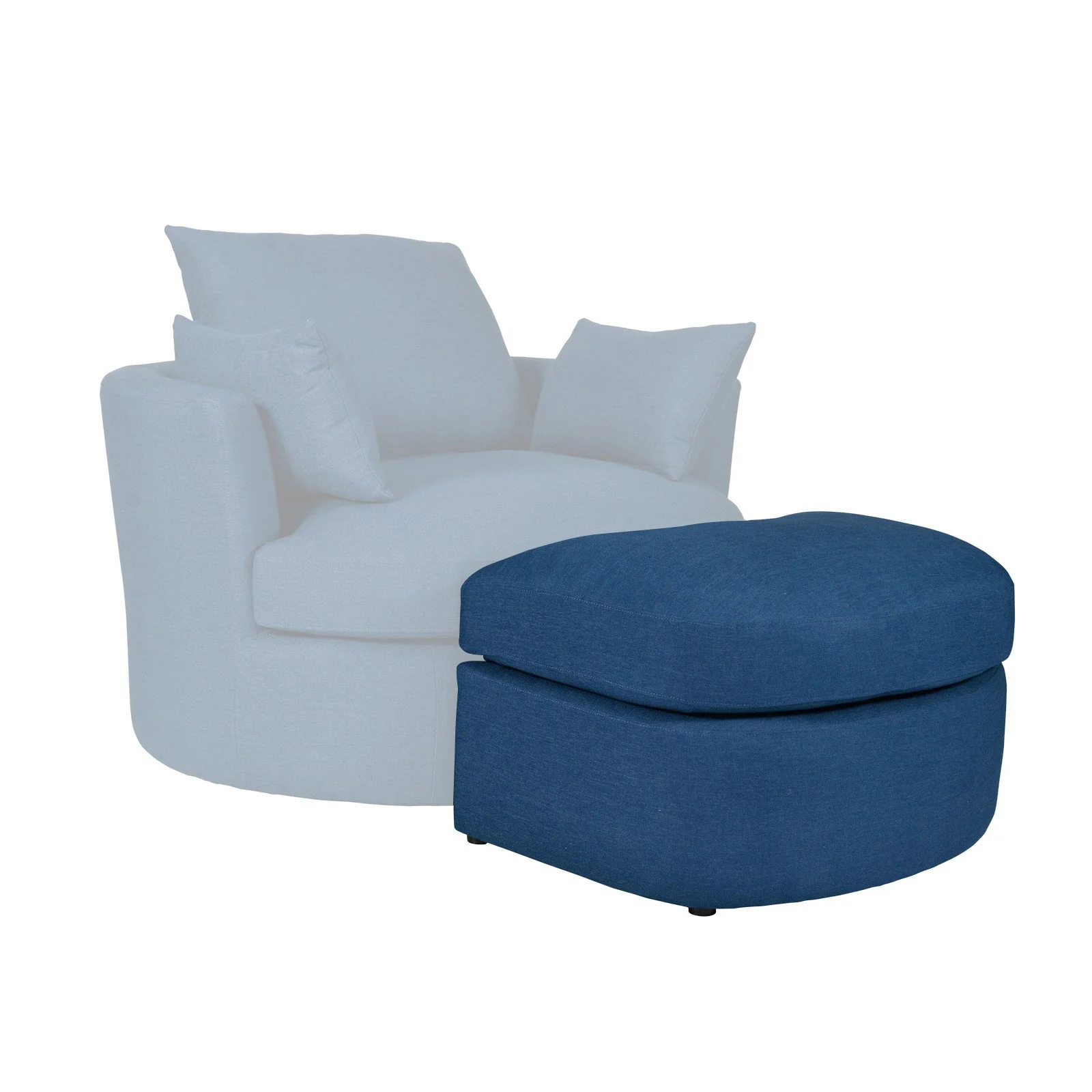 Contemporary Modern Austin Linen Foot Stool Ottoman - Image 19