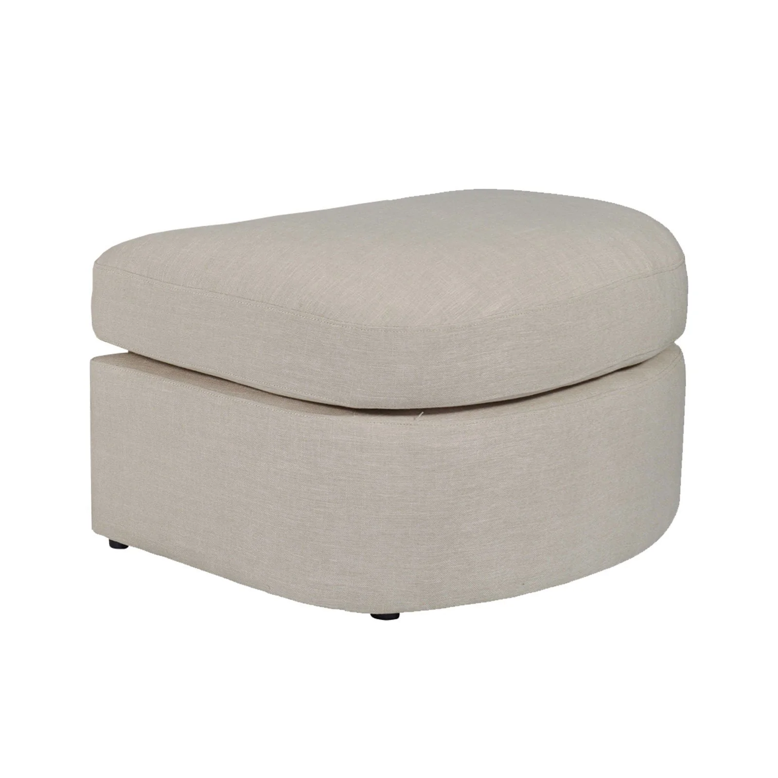Contemporary Modern Austin Linen Foot Stool Ottoman - Image 3