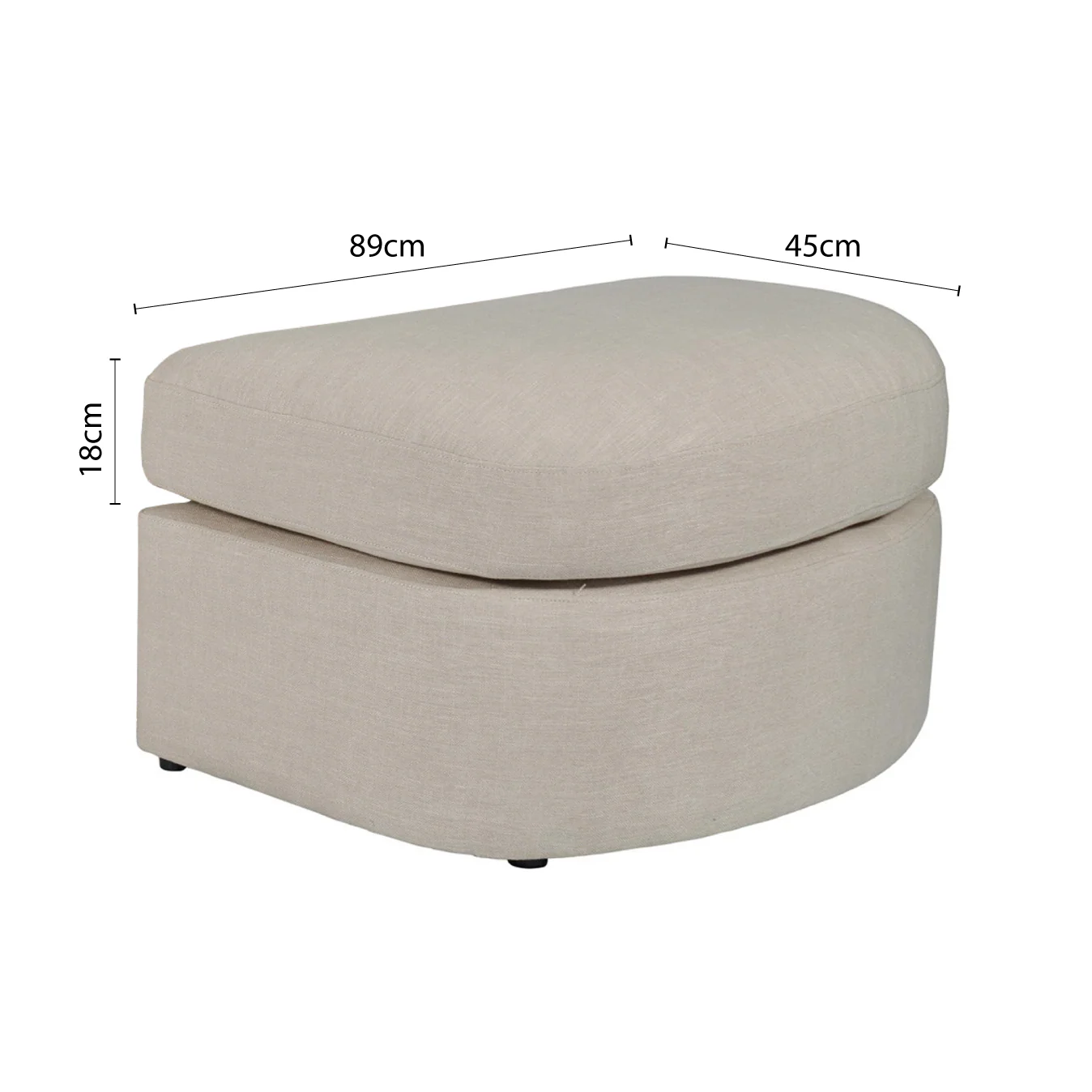 Contemporary Modern Austin Linen Foot Stool Ottoman - Image 5