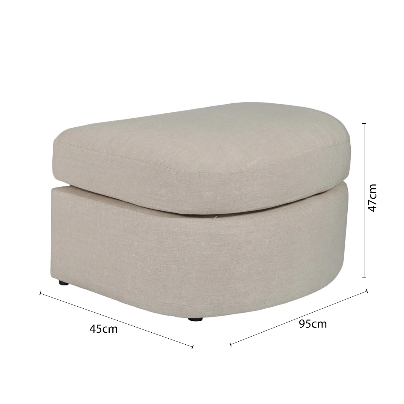 Contemporary Modern Austin Linen Foot Stool Ottoman - Image 6