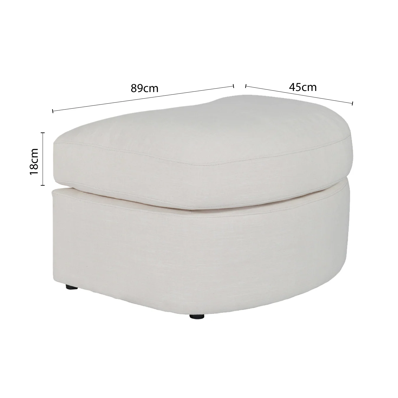 Contemporary Modern Austin Linen Foot Stool Ottoman - Image 9