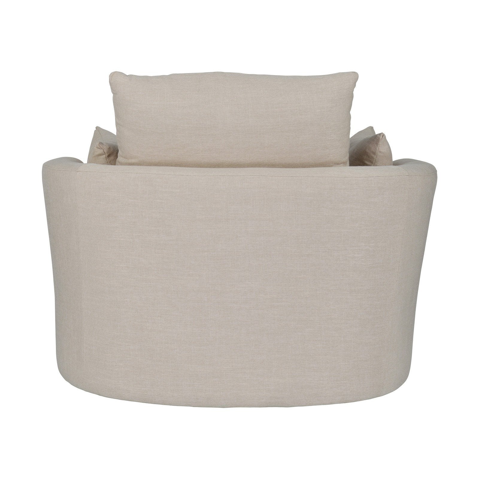Contemporary Modern Austin Swivel Linen Snuggle Armchair - Image 11