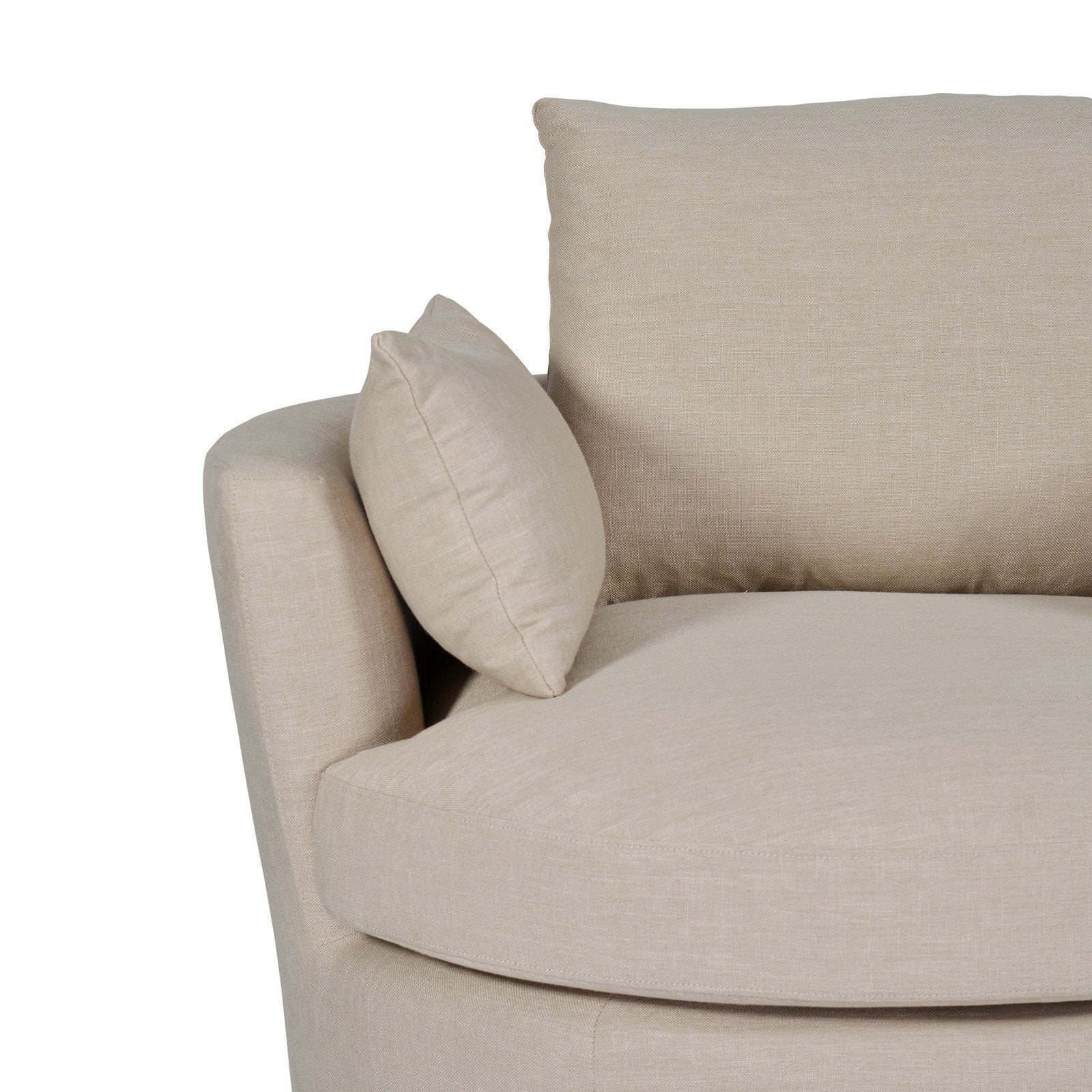 Contemporary Modern Austin Swivel Linen Snuggle Armchair - Image 12