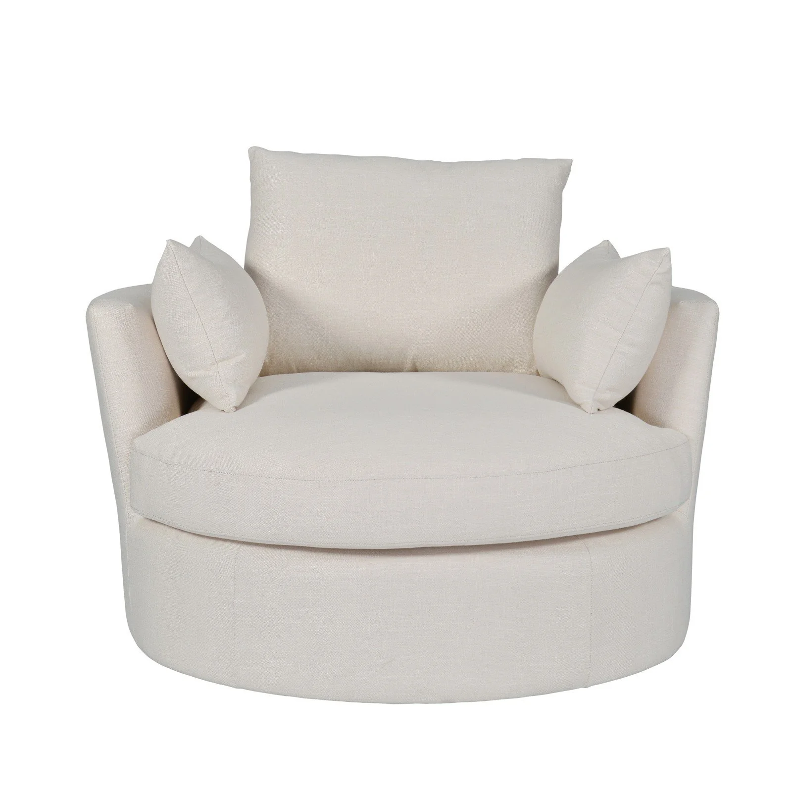Contemporary Modern Austin Swivel Linen Snuggle Armchair - Image 17