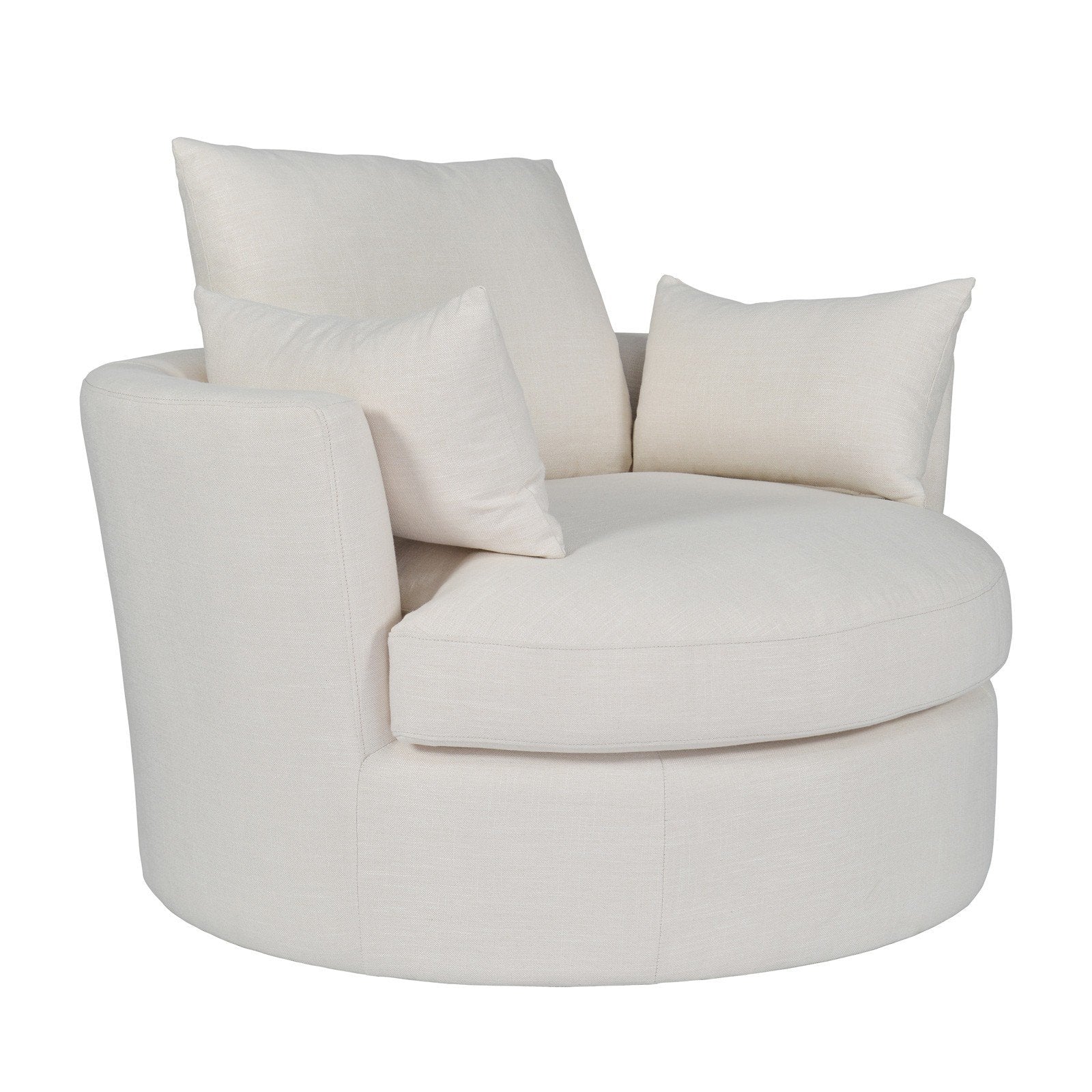 Contemporary Modern Austin Swivel Linen Snuggle Armchair - Image 18