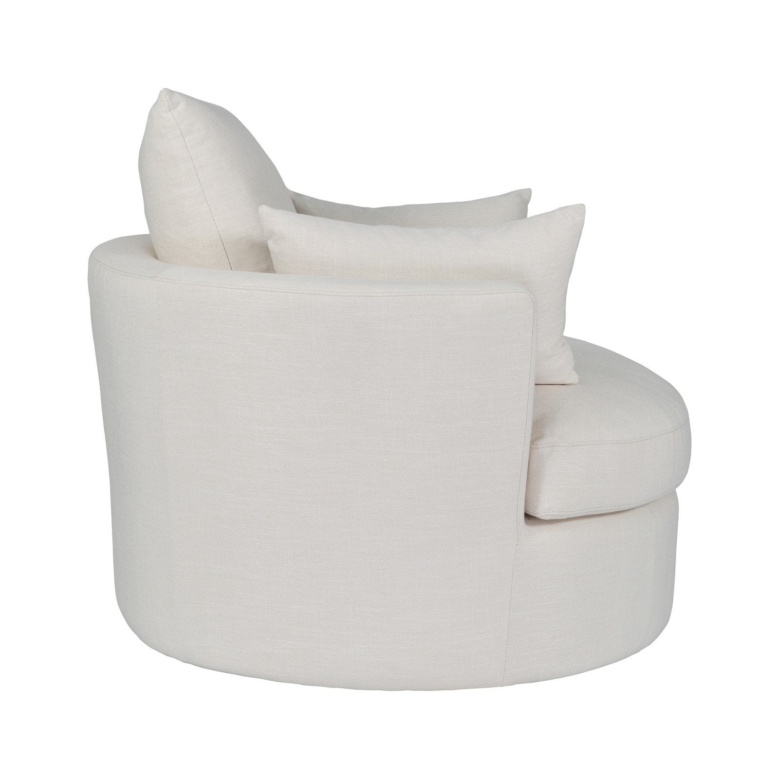 Contemporary Modern Austin Swivel Linen Snuggle Armchair - Image 19