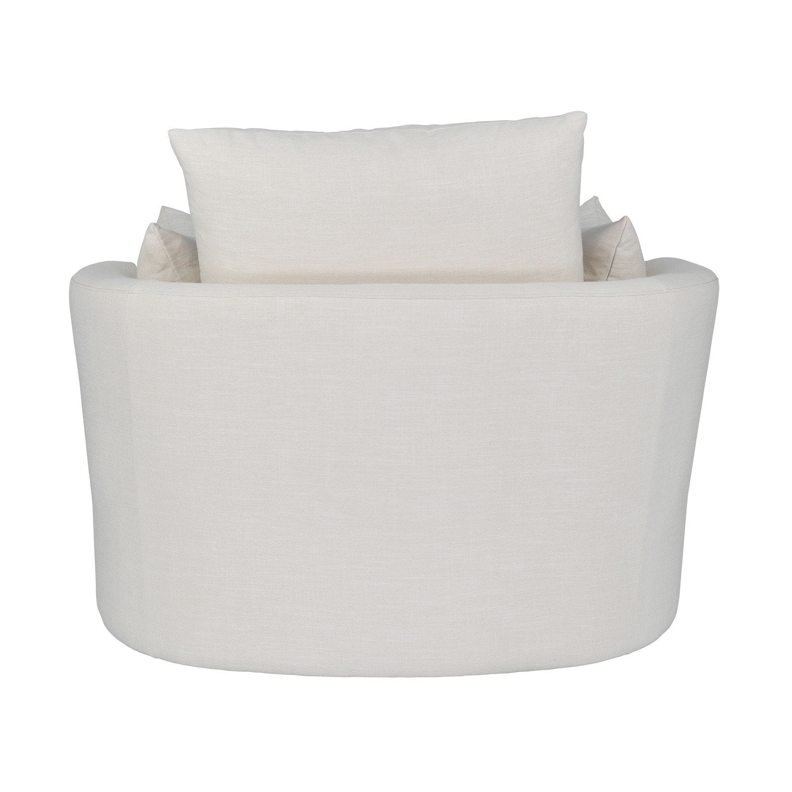 Contemporary Modern Austin Swivel Linen Snuggle Armchair - Image 21