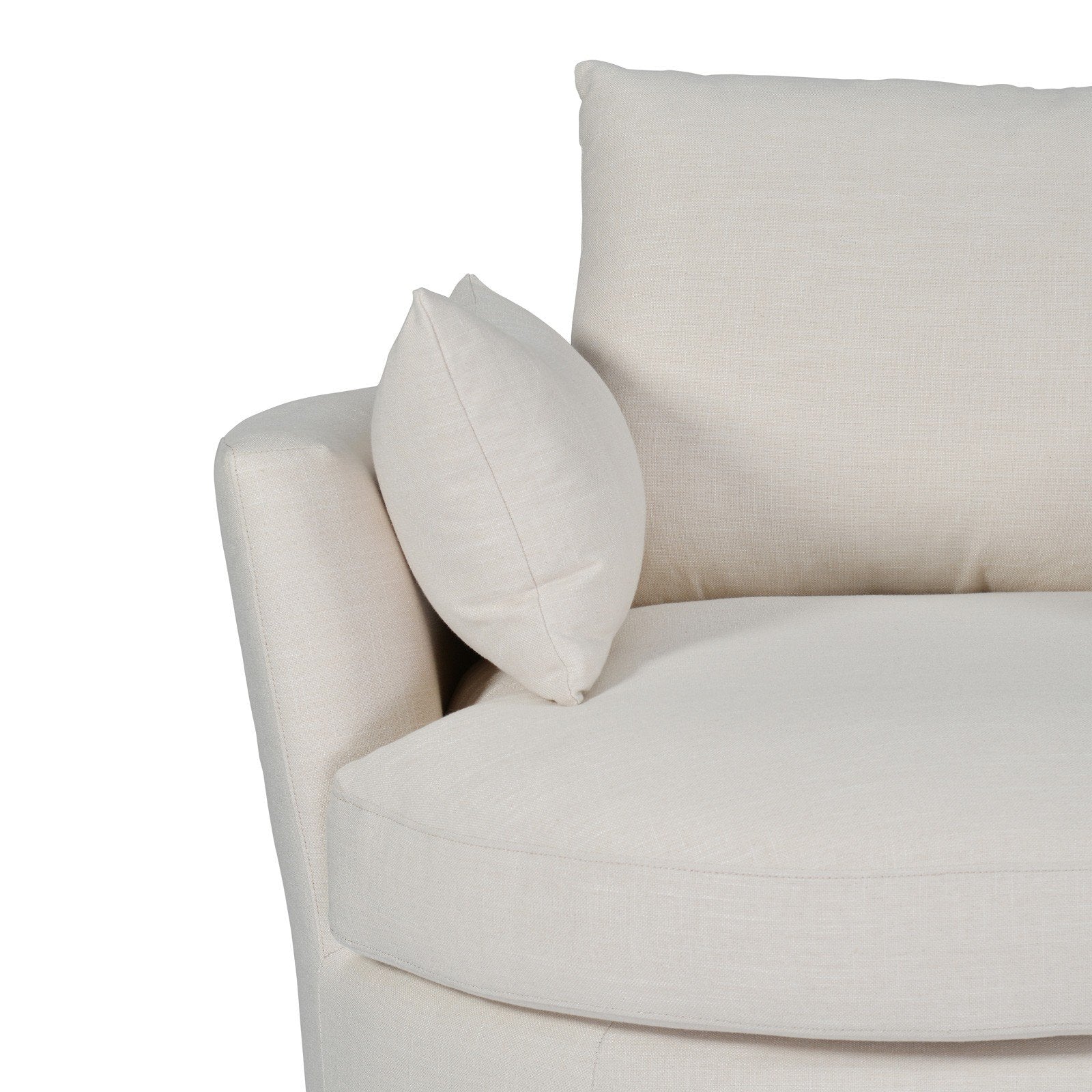 Contemporary Modern Austin Swivel Linen Snuggle Armchair - Image 22
