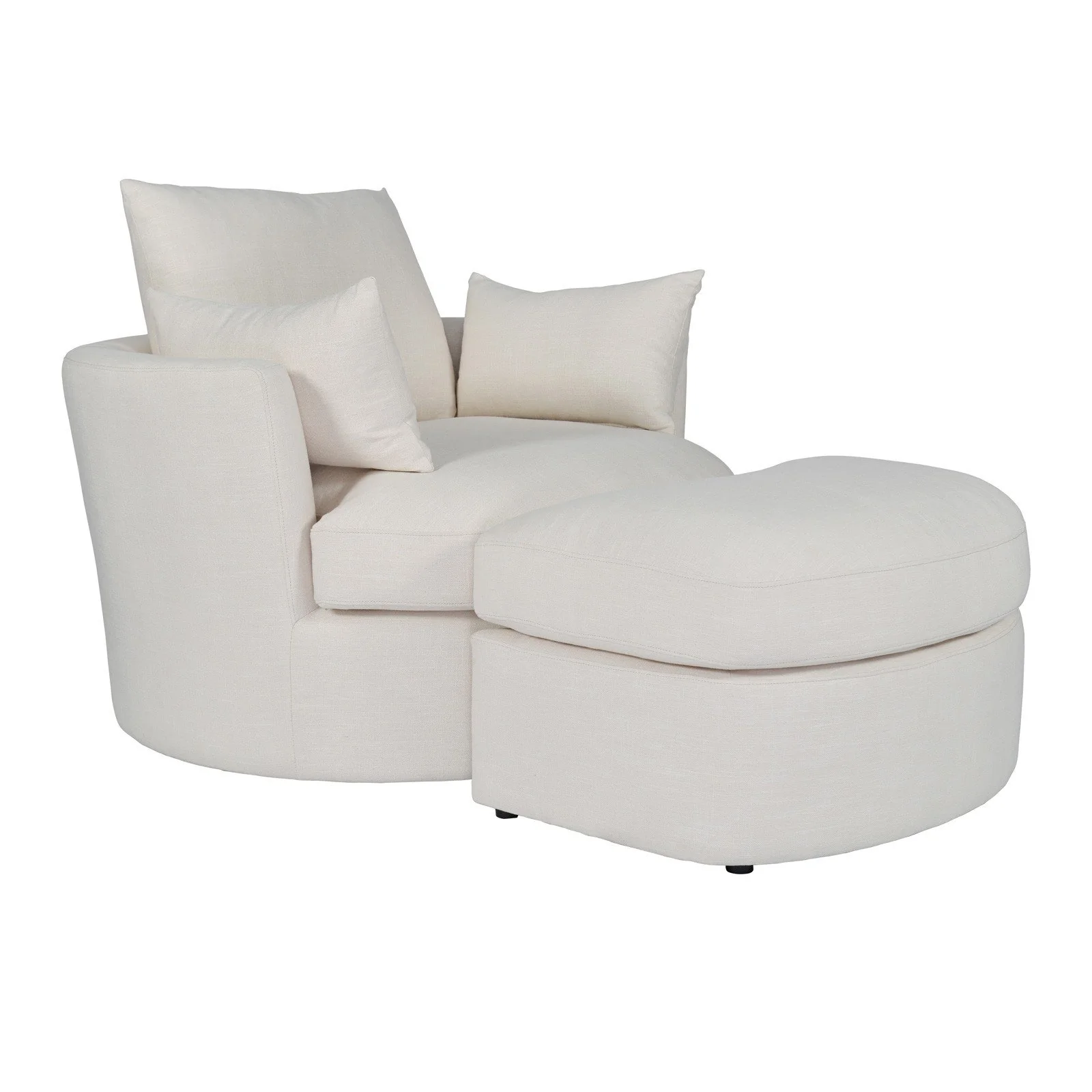 Contemporary Modern Austin Swivel Linen Snuggle Armchair - Image 25
