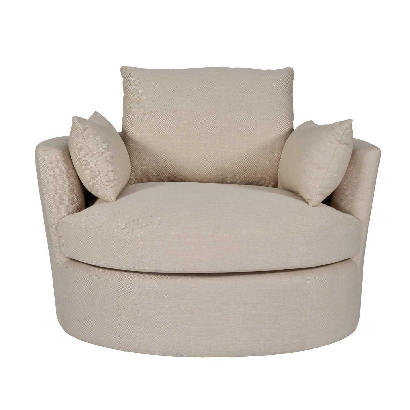 Contemporary Modern Austin Swivel Linen Snuggle Armchair - Image 7