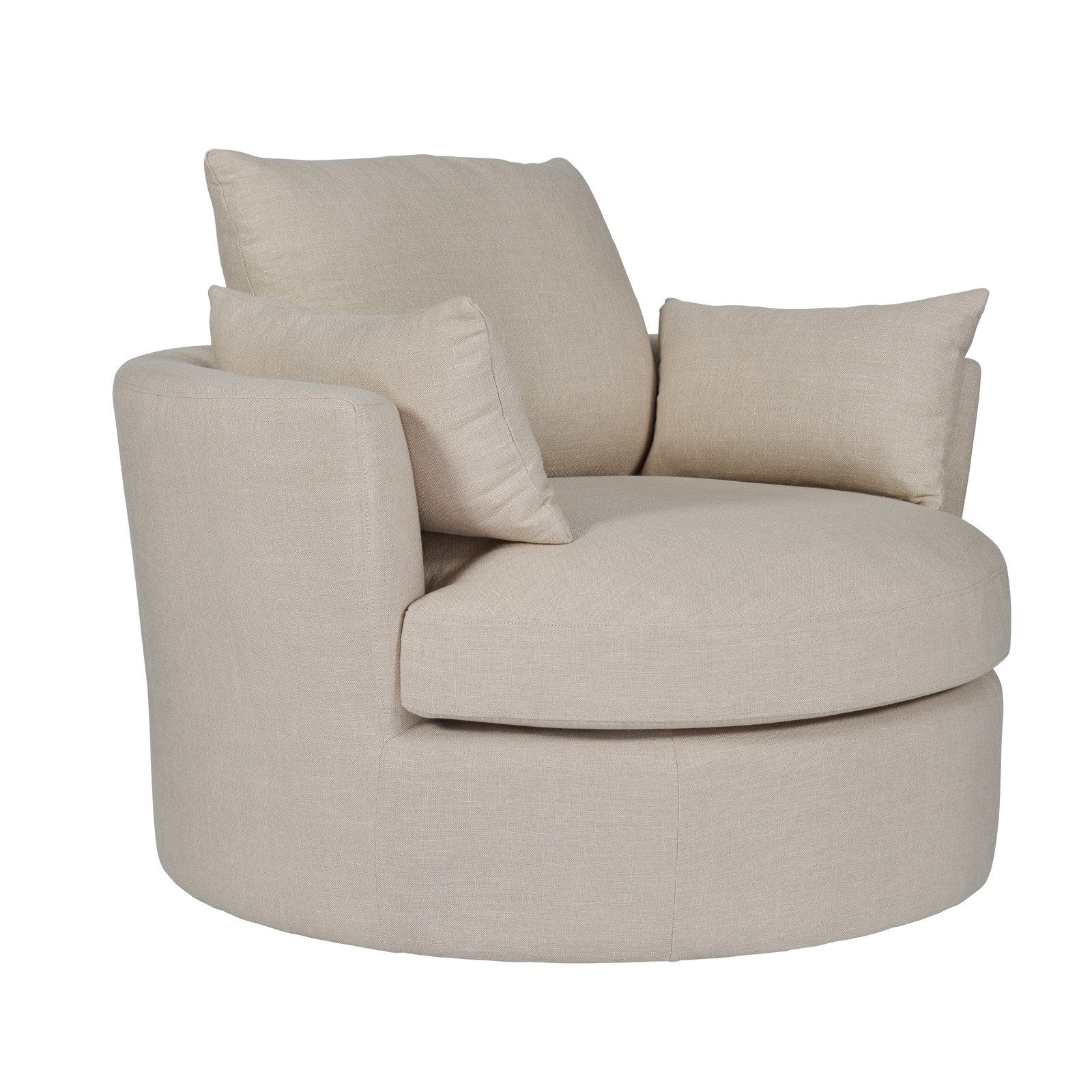 Contemporary Modern Austin Swivel Linen Snuggle Armchair - Image 8