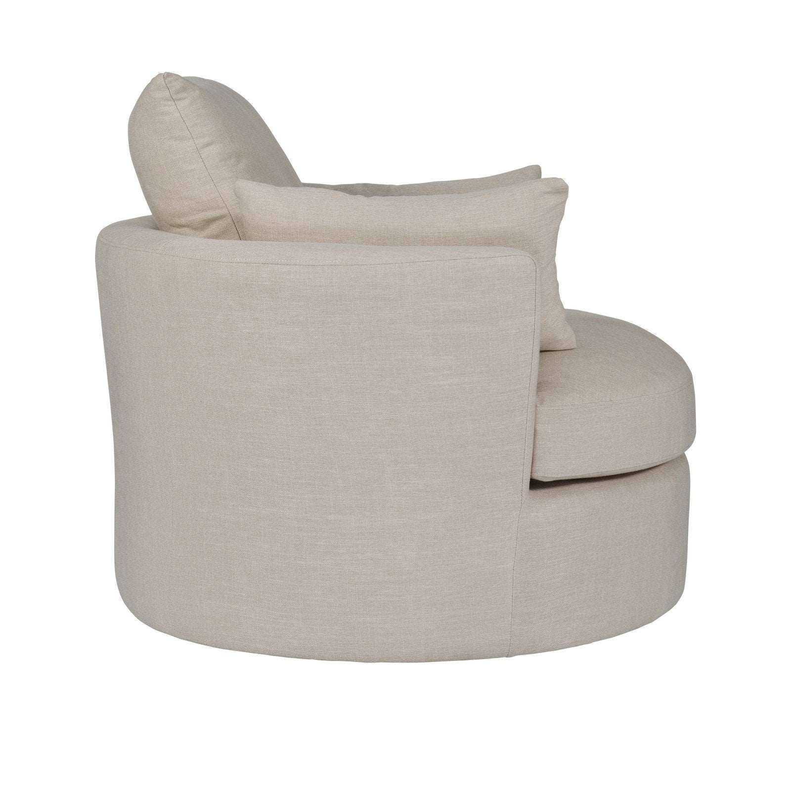 Contemporary Modern Austin Swivel Linen Snuggle Armchair - Image 9