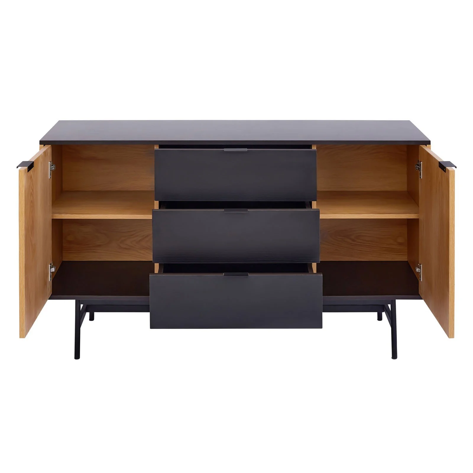 Contemporary Modern Harper Round Arch Designed Glass Door Sleek Sideboard - Image 8