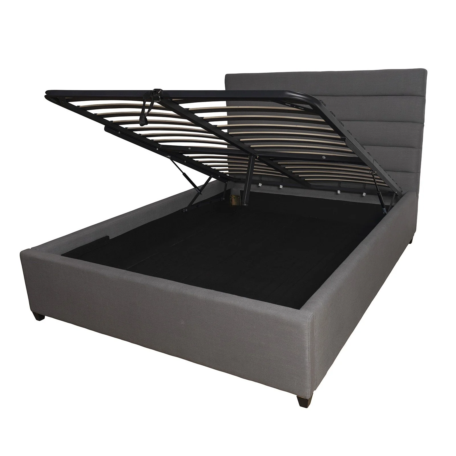 Contemporary Modern Heather Gas Lift Storage Queen Bed Frame - Image 11