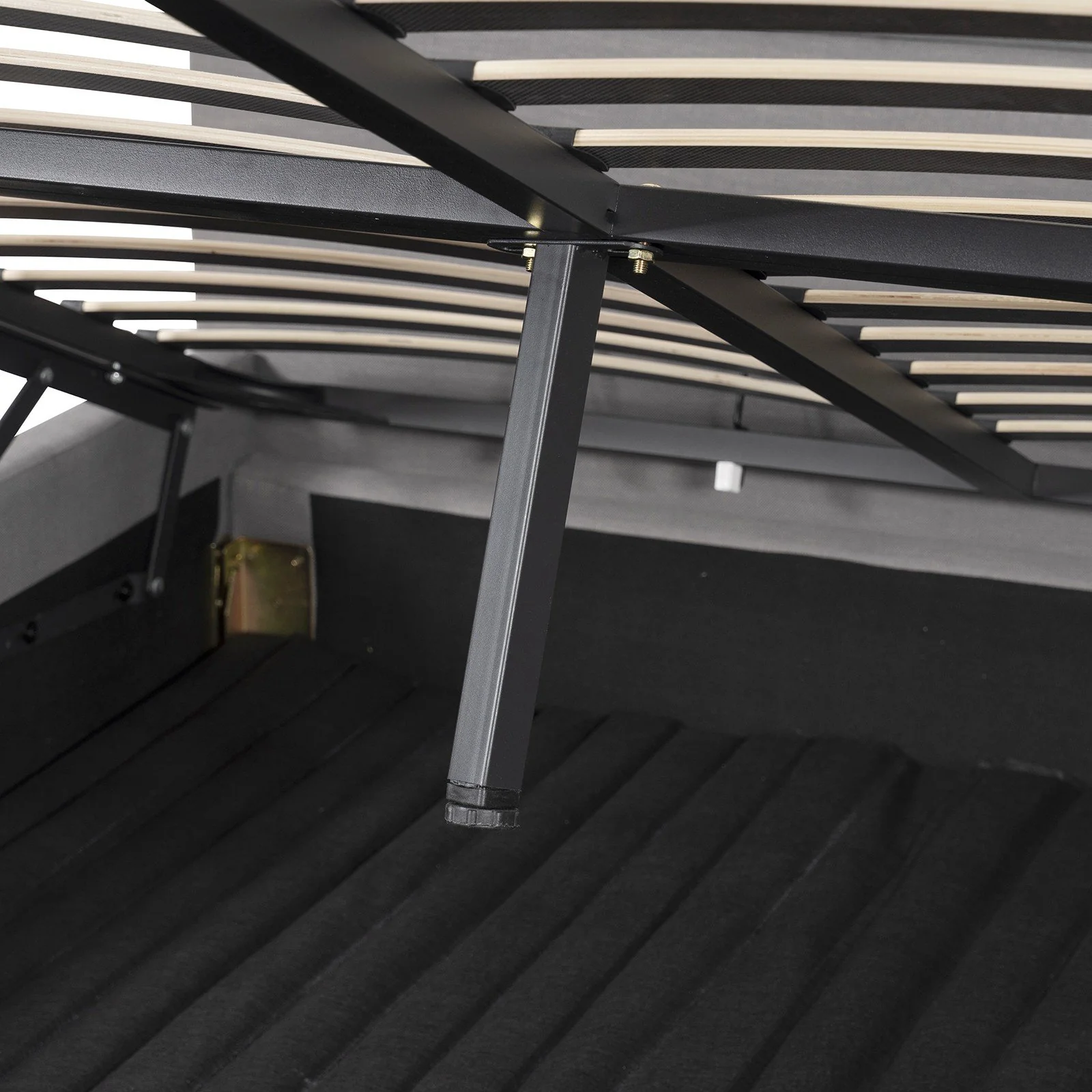 Contemporary Modern Heather Gas Lift Storage Queen Bed Frame - Image 20