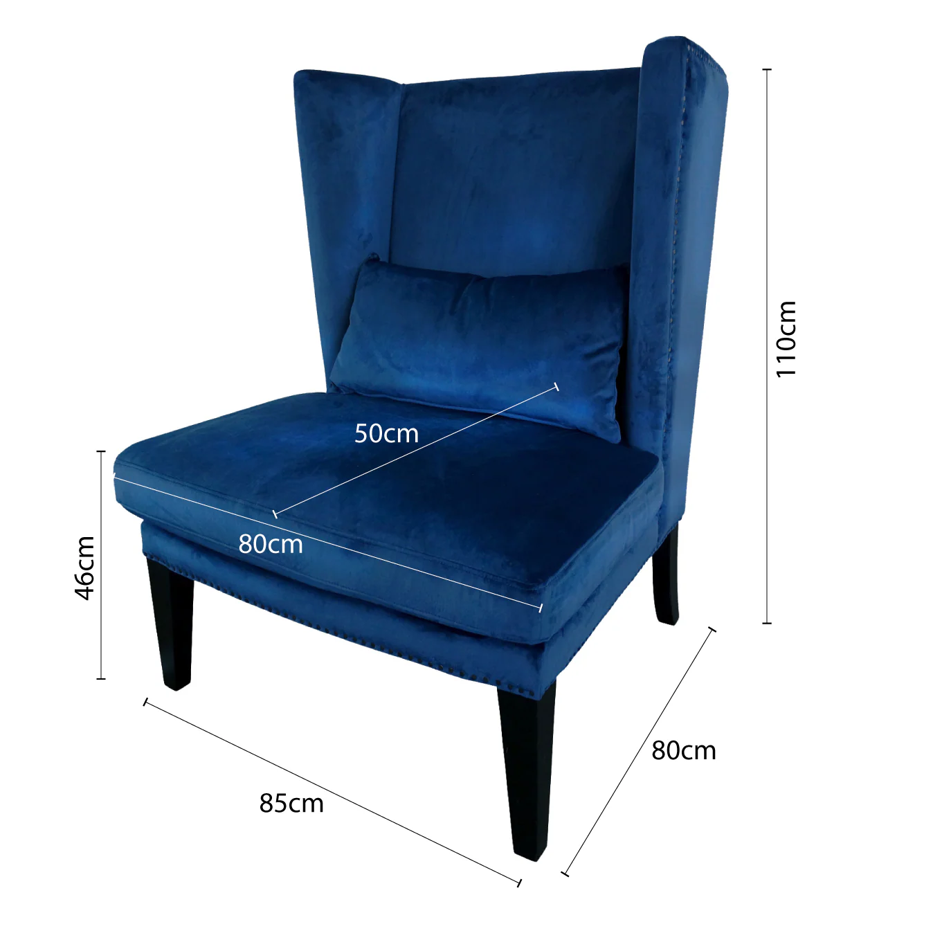 Contemporary Modern Iago Studded Upholstered Wingback Lounge Chair - Image 10