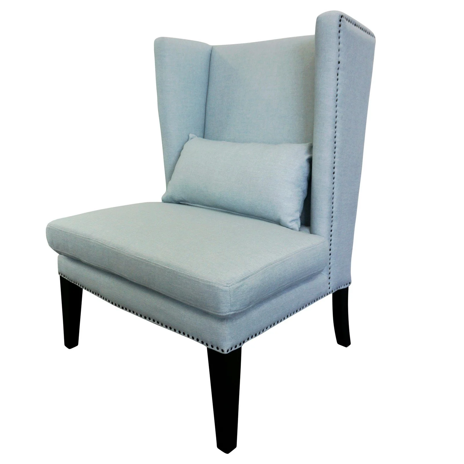 Contemporary Modern Iago Studded Upholstered Wingback Lounge Chair - Image 12