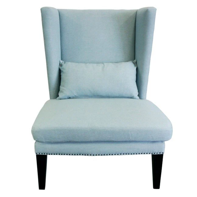 Contemporary Modern Iago Studded Upholstered Wingback Lounge Chair - Image 13