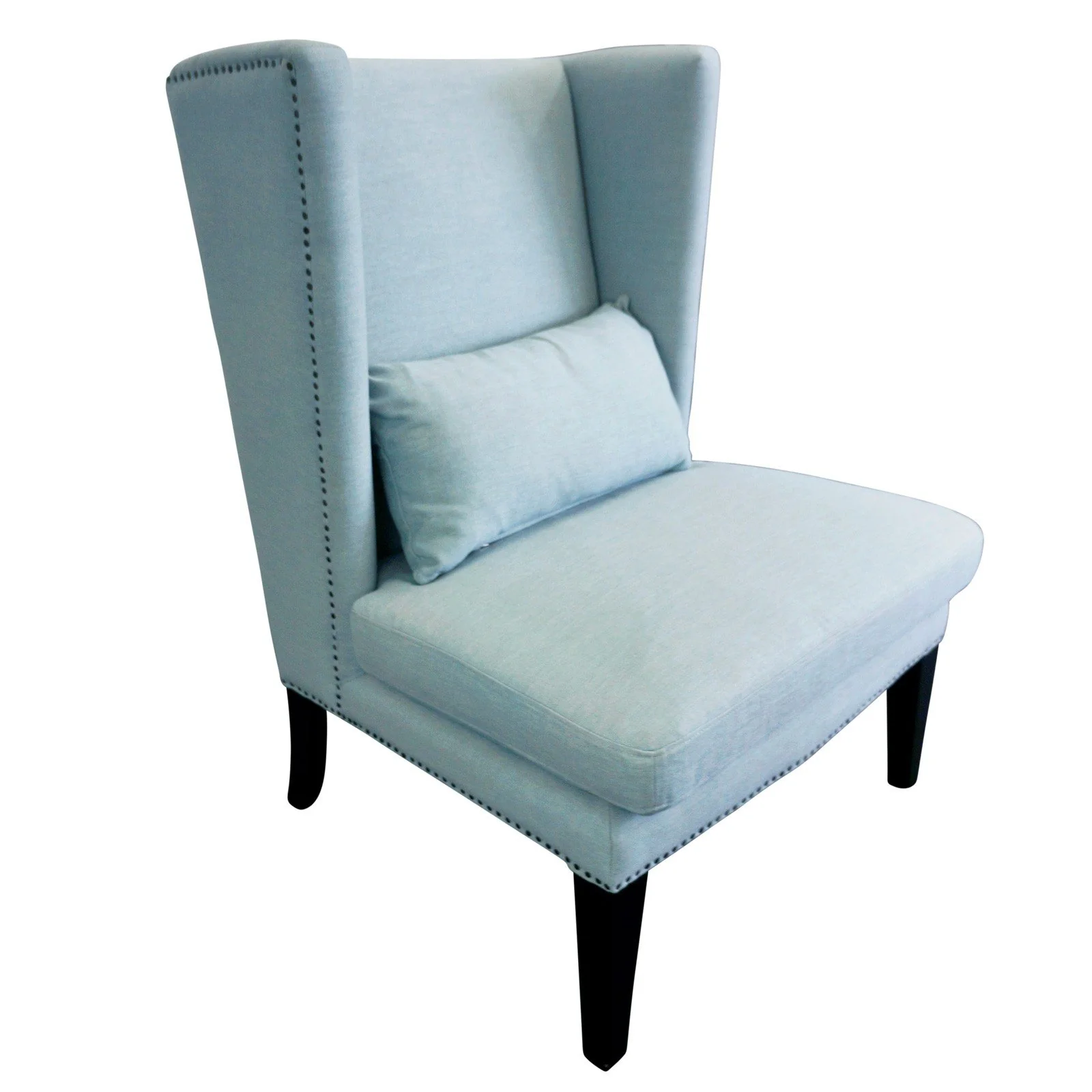 Contemporary Modern Iago Studded Upholstered Wingback Lounge Chair - Image 14