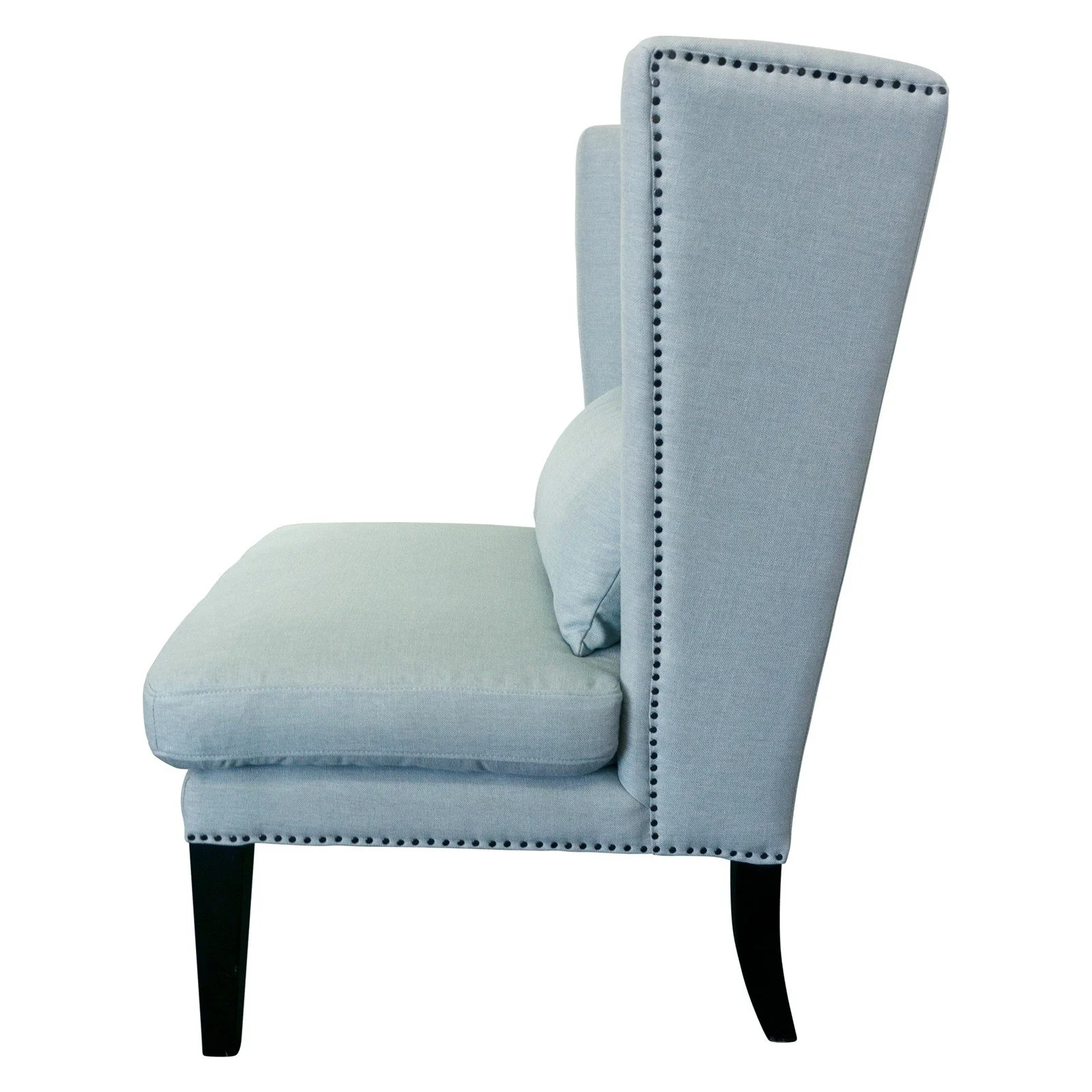 Contemporary Modern Iago Studded Upholstered Wingback Lounge Chair - Image 15