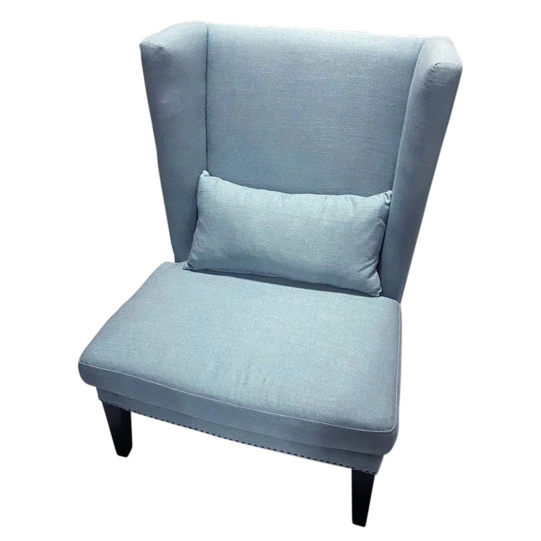 Contemporary Modern Iago Studded Upholstered Wingback Lounge Chair - Image 16