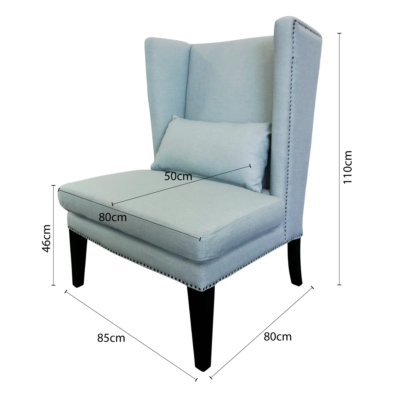 Contemporary Modern Iago Studded Upholstered Wingback Lounge Chair - Image 20