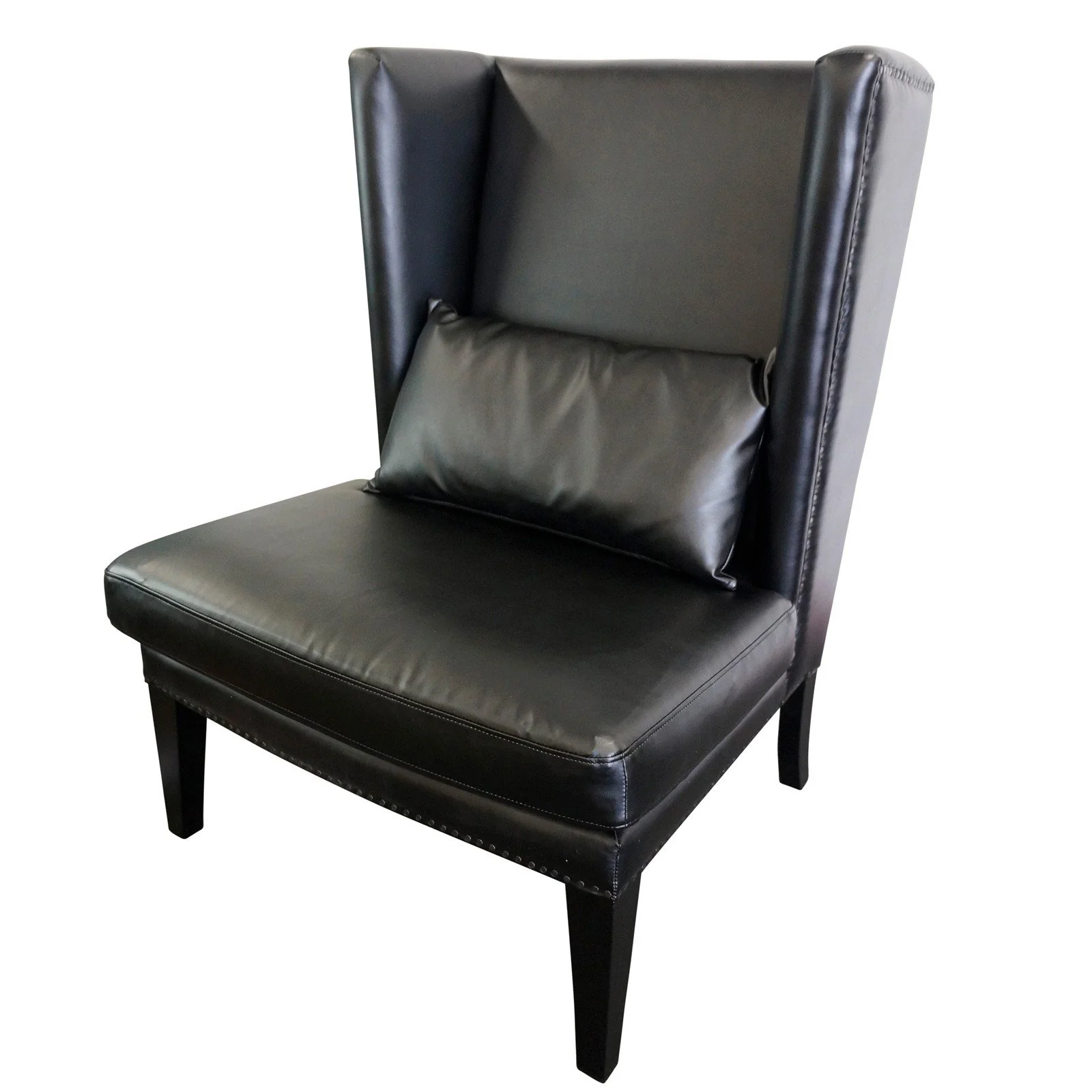 Contemporary Modern Iago Studded Upholstered Wingback Lounge Chair - Image 22
