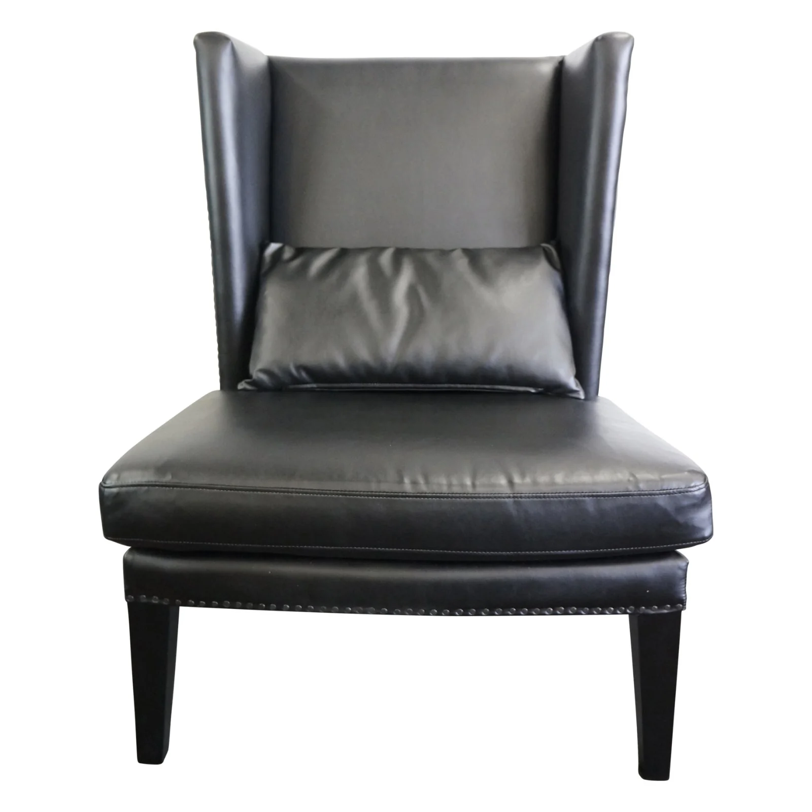Contemporary Modern Iago Studded Upholstered Wingback Lounge Chair - Image 23
