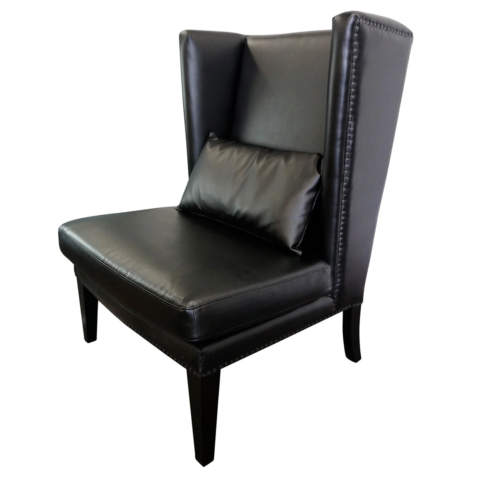 Contemporary Modern Iago Studded Upholstered Wingback Lounge Chair - Image 24