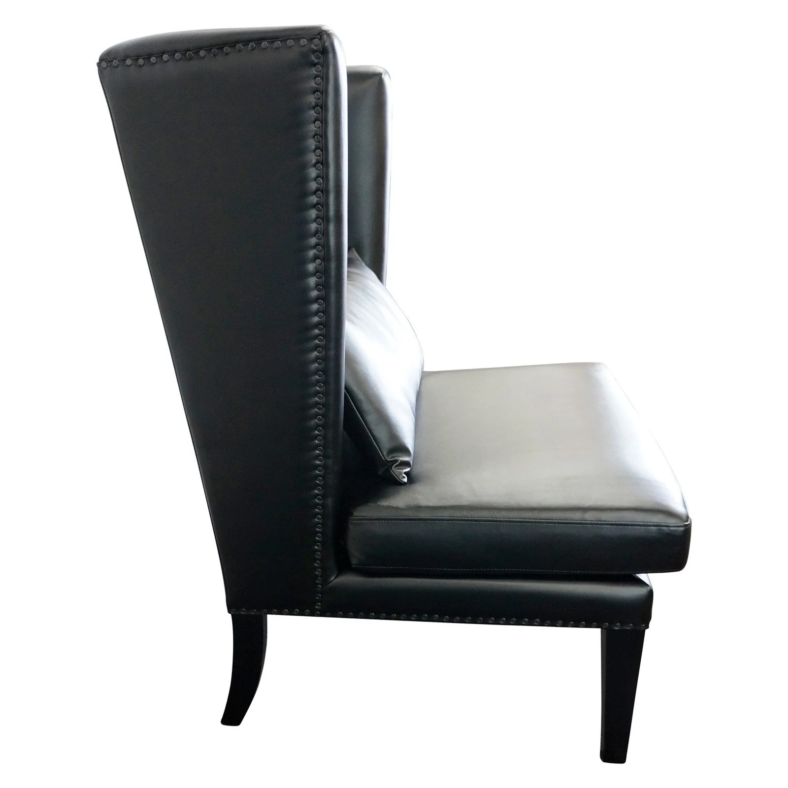 Contemporary Modern Iago Studded Upholstered Wingback Lounge Chair - Image 25