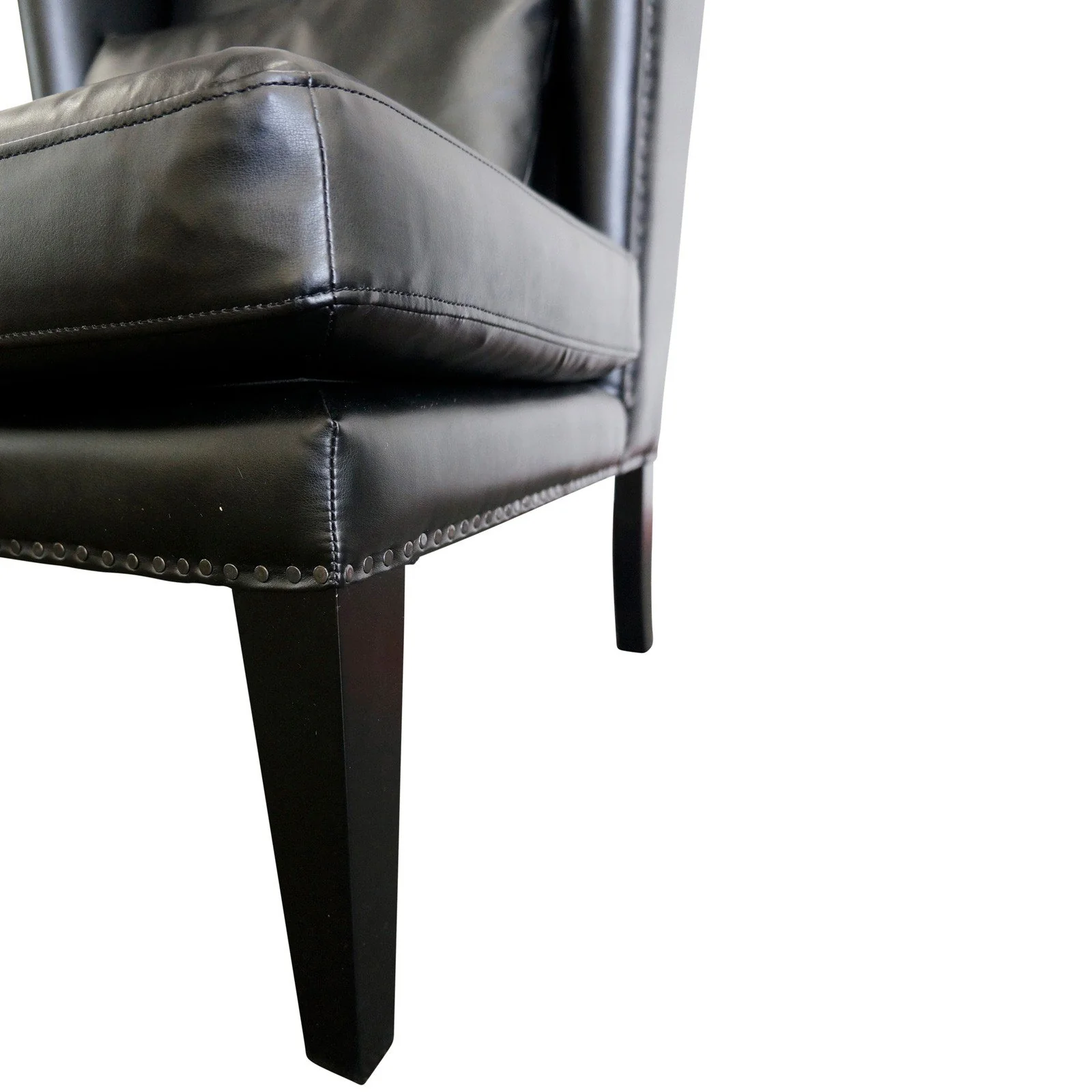 Contemporary Modern Iago Studded Upholstered Wingback Lounge Chair - Image 28