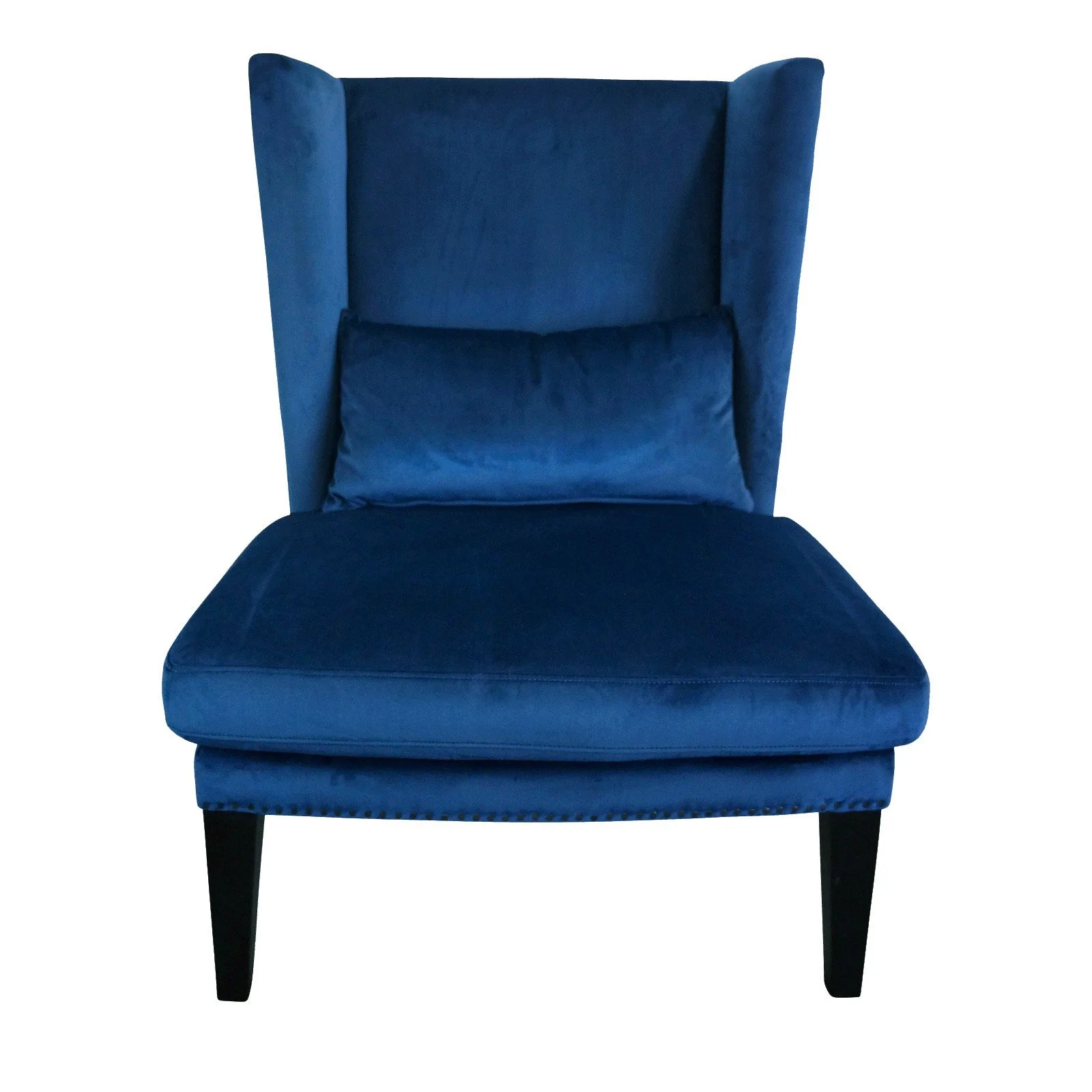 Contemporary Modern Iago Studded Upholstered Wingback Lounge Chair - Image 3