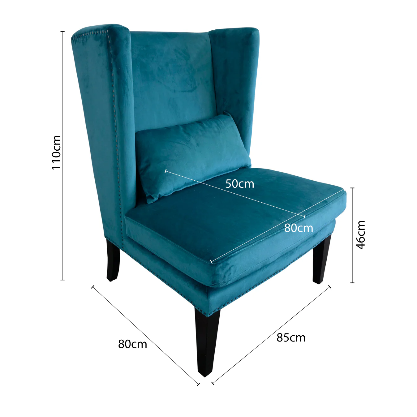Contemporary Modern Iago Studded Upholstered Wingback Lounge Chair - Image 36