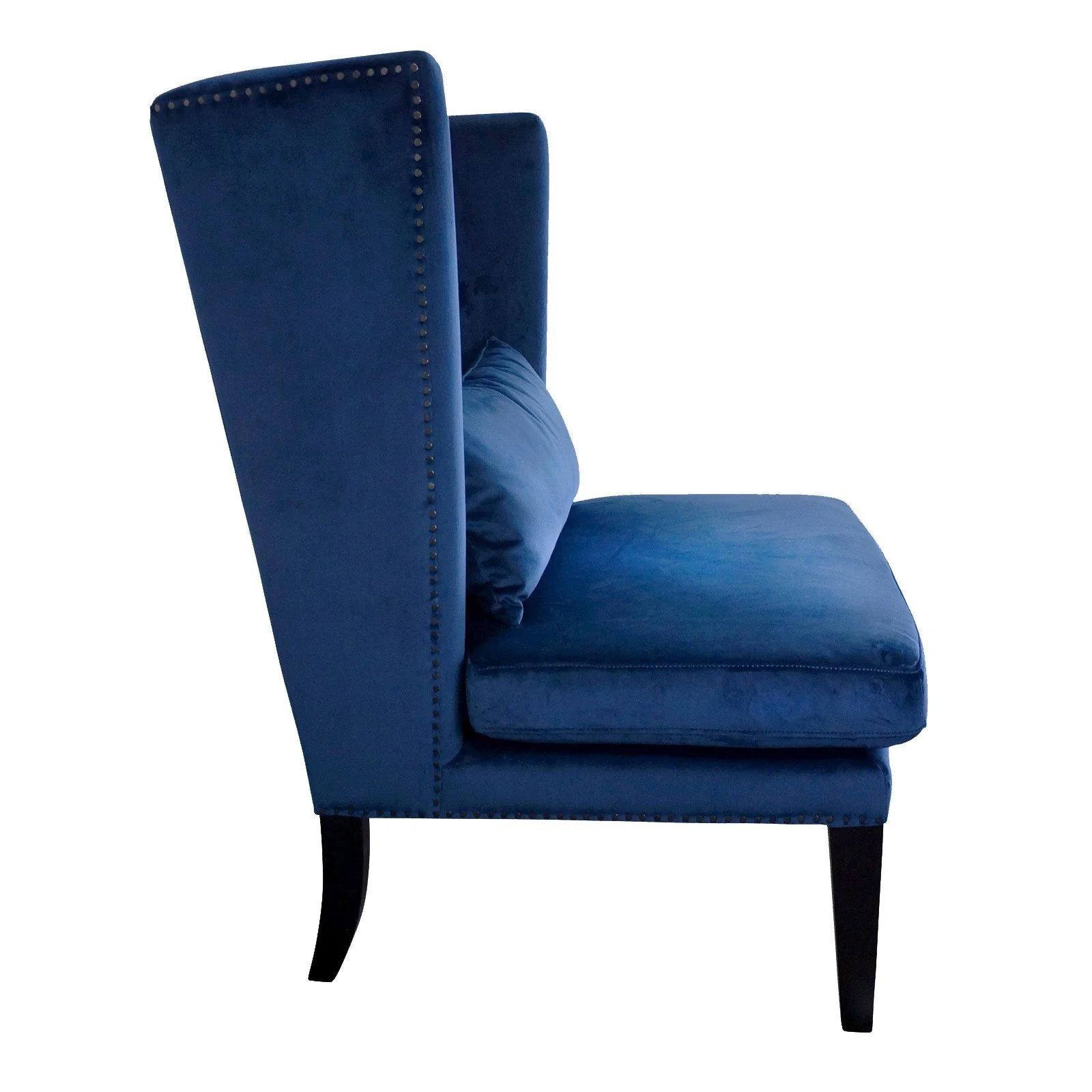 Contemporary Modern Iago Studded Upholstered Wingback Lounge Chair - Image 4