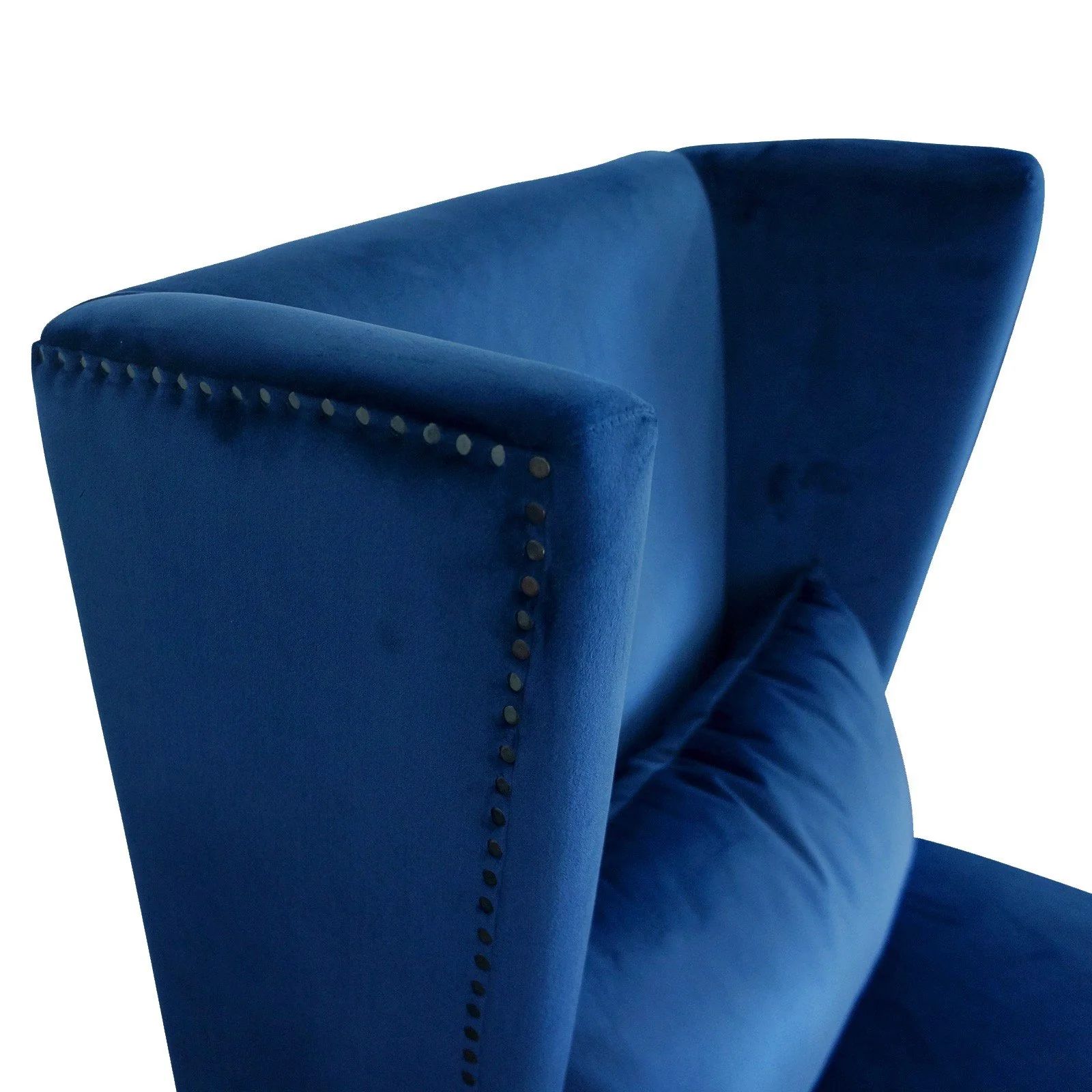 Contemporary Modern Iago Studded Upholstered Wingback Lounge Chair - Image 5