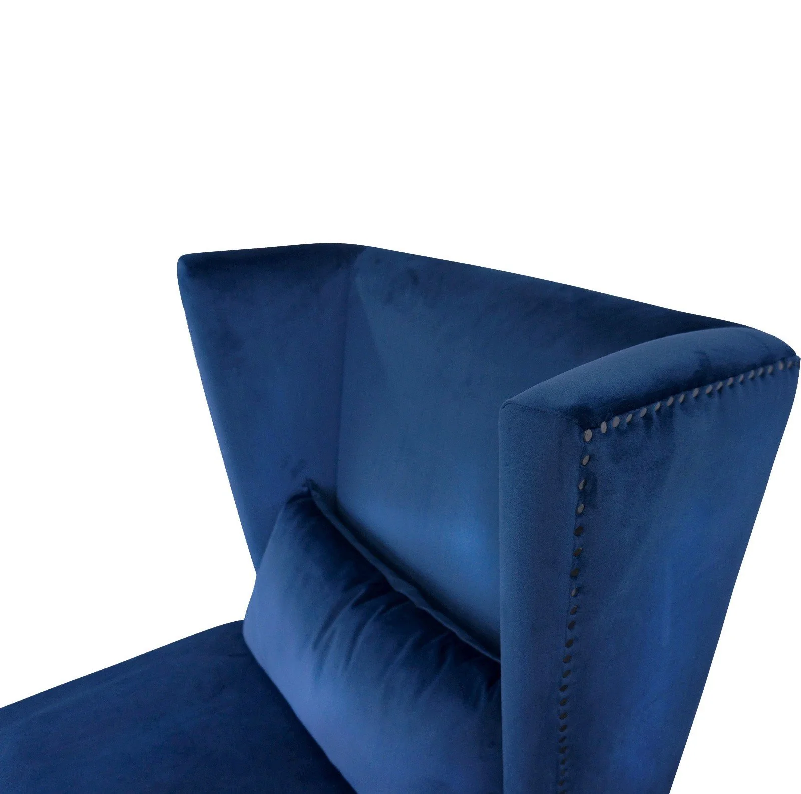Contemporary Modern Iago Studded Upholstered Wingback Lounge Chair - Image 6