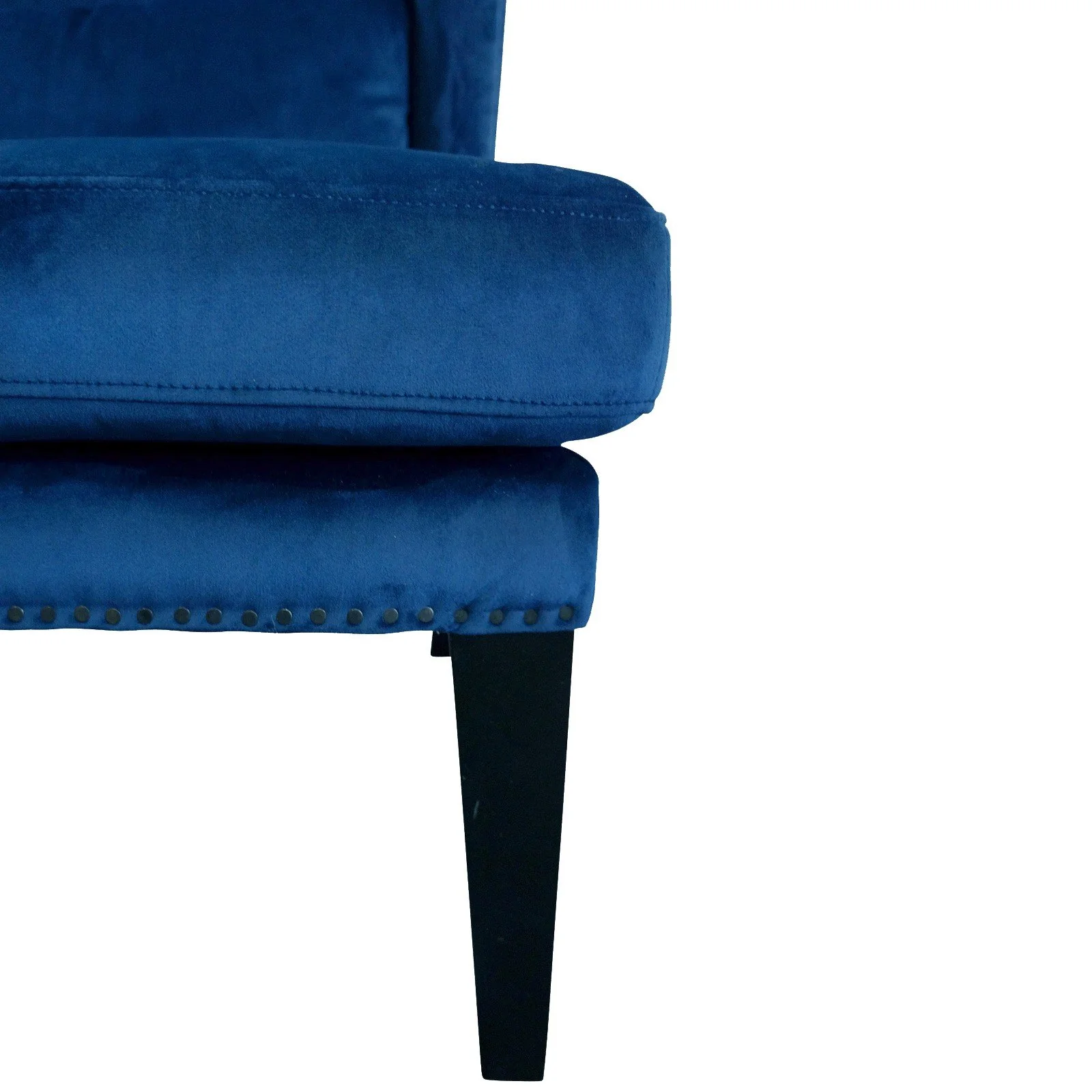 Contemporary Modern Iago Studded Upholstered Wingback Lounge Chair - Image 8