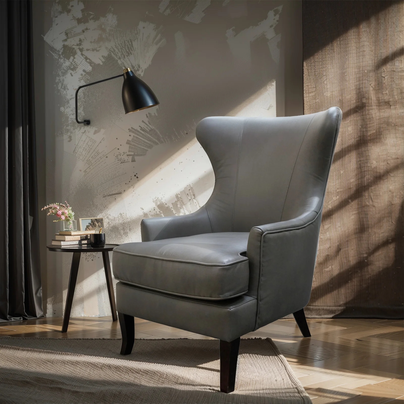 Contemporary Modern Lexter Upholstered Wingback Lounge Armchair Sofa - Image 13