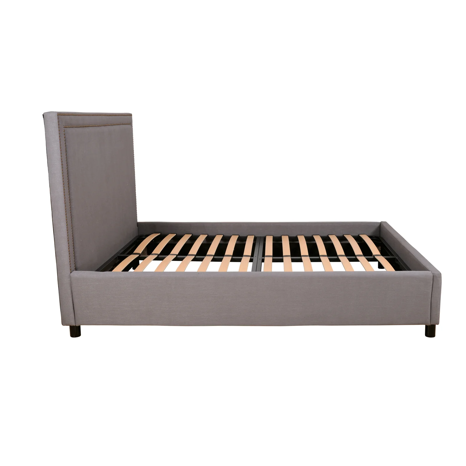 Contemporary Modern Maddy Upholstered Studded Square King Bed Frame - Image 12
