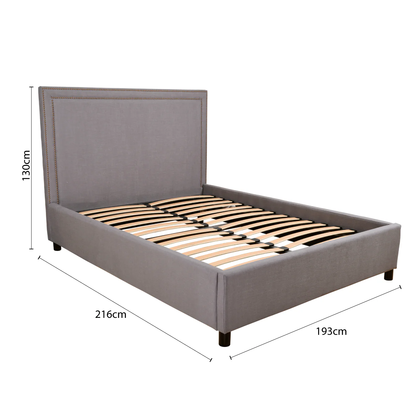 Contemporary Modern Maddy Upholstered Studded Square King Bed Frame - Image 16
